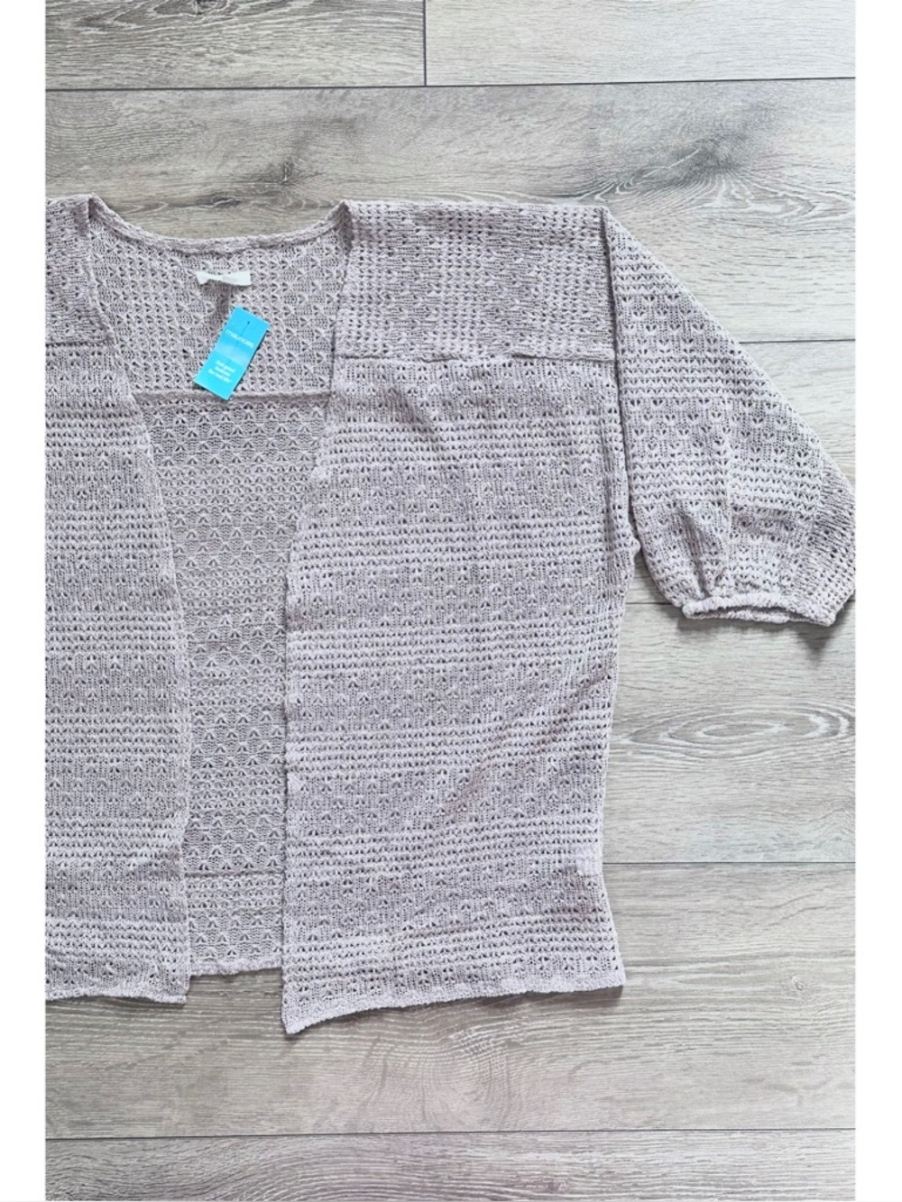 NWT Maurices Tan Open Knit Half Sleeve Cardigan